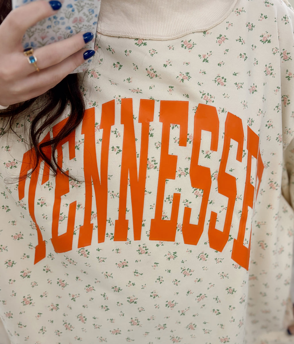 TN Floral Reversible Mockneck