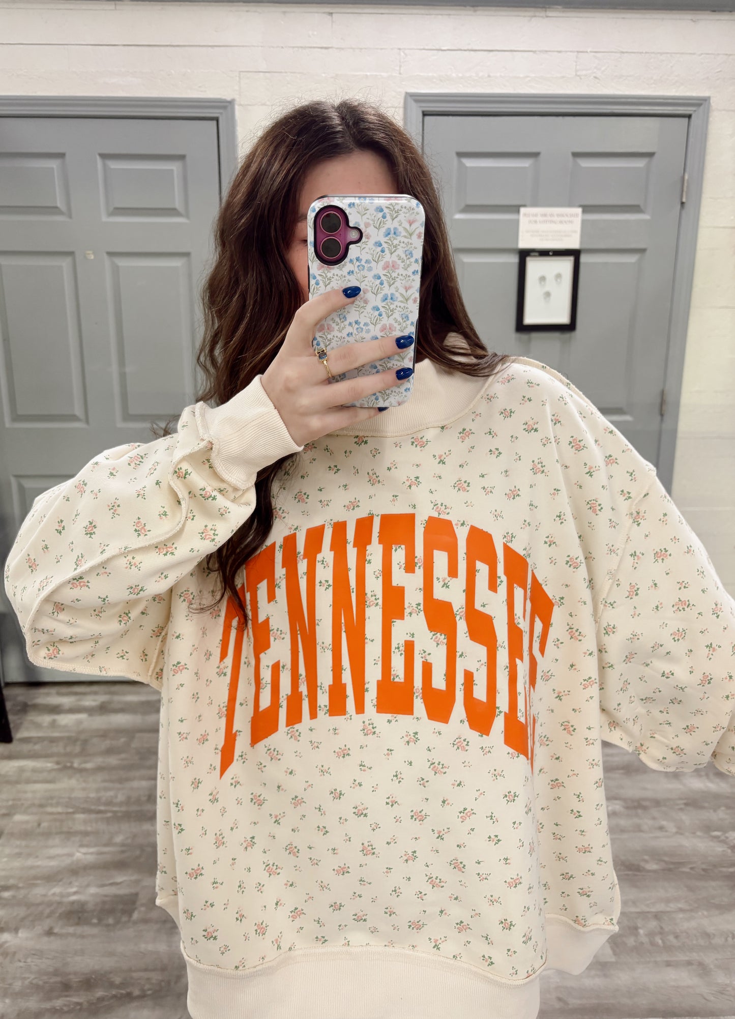 TN Floral Reversible Mockneck