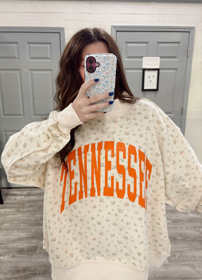 TN Floral Reversible Mockneck