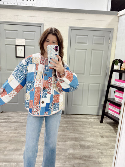 Patchwork Button Down Jacket