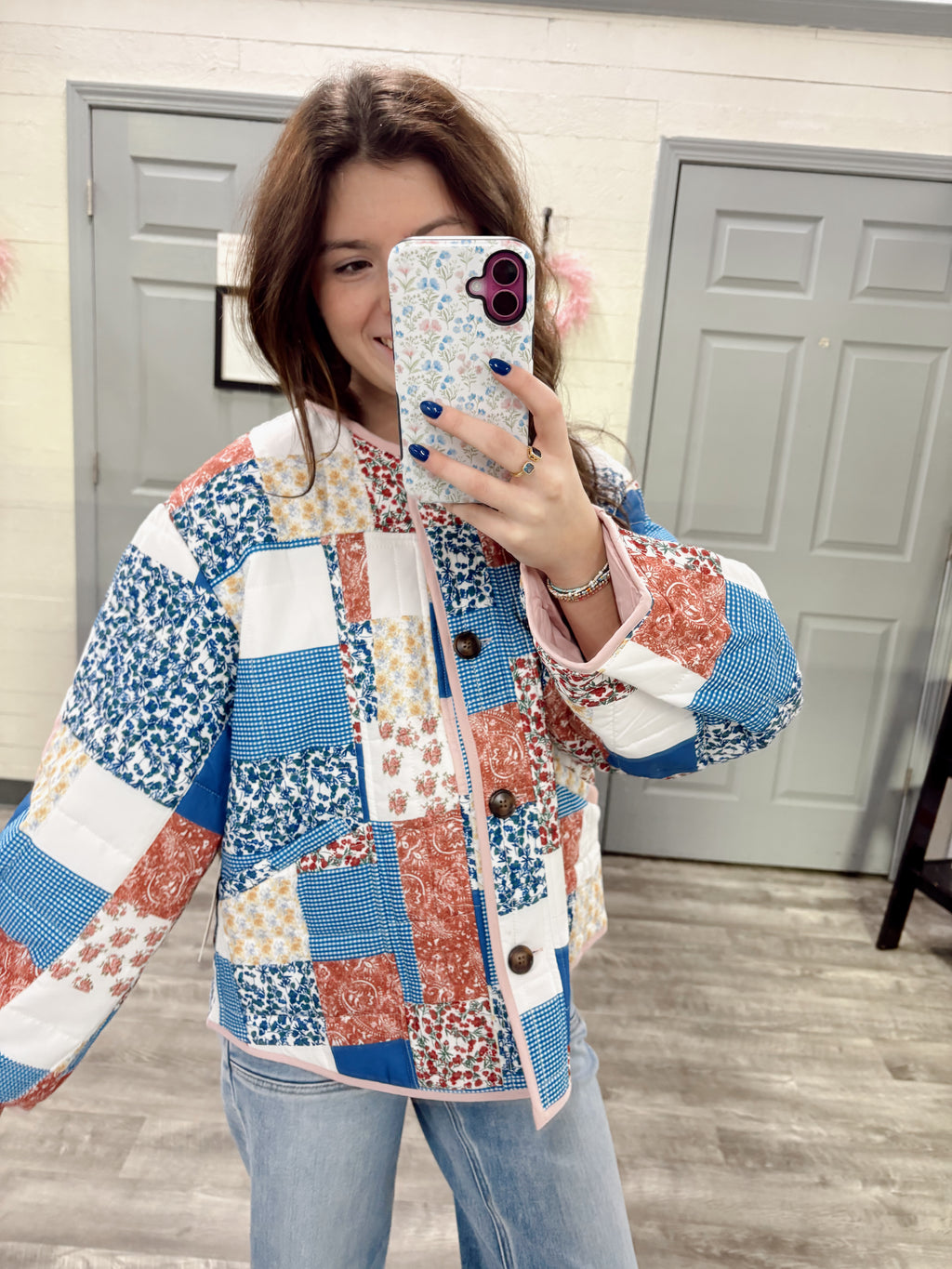 Patchwork Button Down Jacket