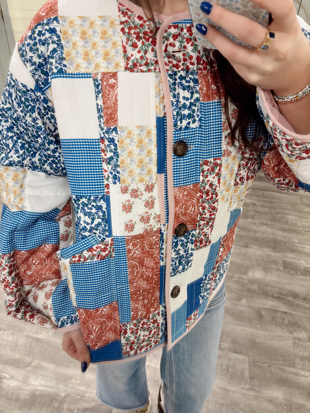 Patchwork Button Down Jacket