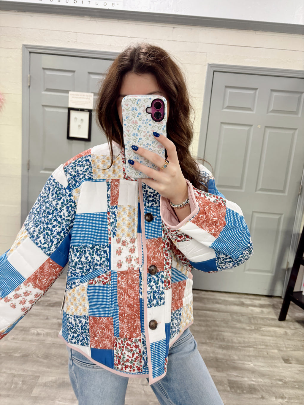Patchwork Button Down Jacket