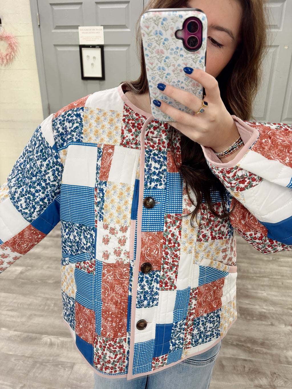 Patchwork Button Down Jacket
