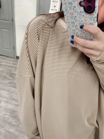 Beige Fleece Oversized Top