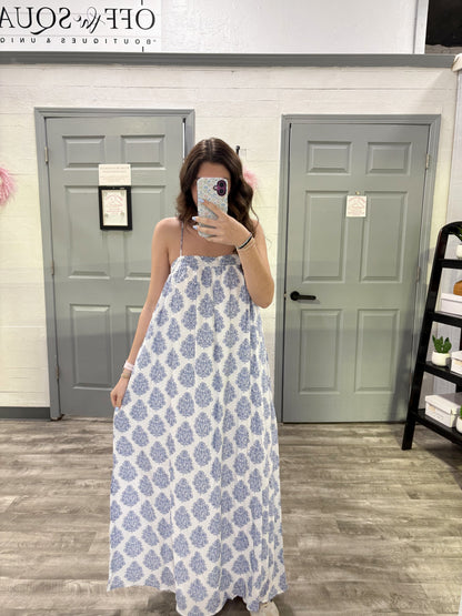 Printed Floral Silhouette Dress