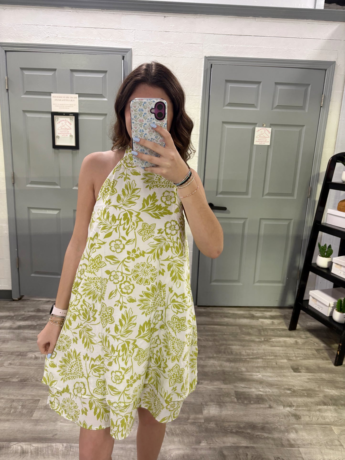 Floral Halter Neck Mini Dress