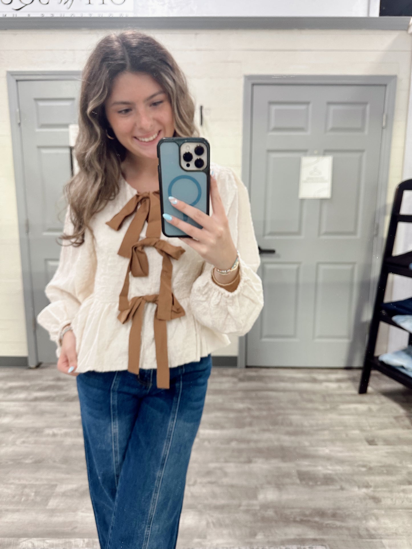 Bow Front Tie Top