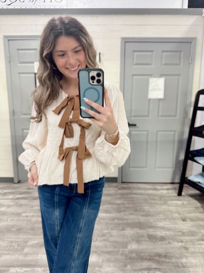 Bow Front Tie Top