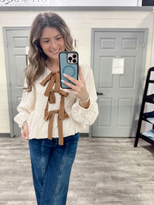 Bow Front Tie Top