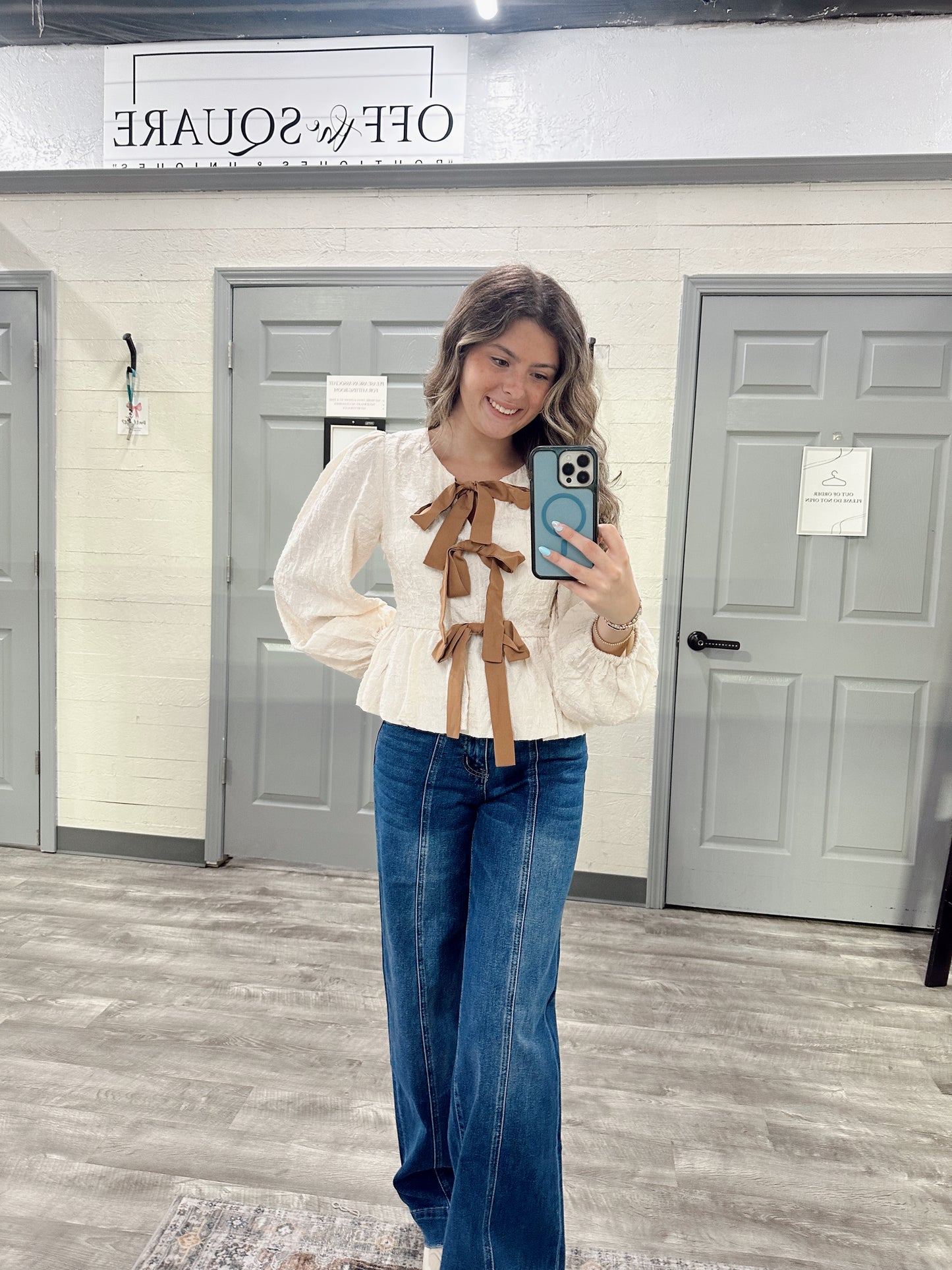 Bow Front Tie Top