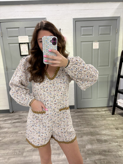 Ivory Floral Romper