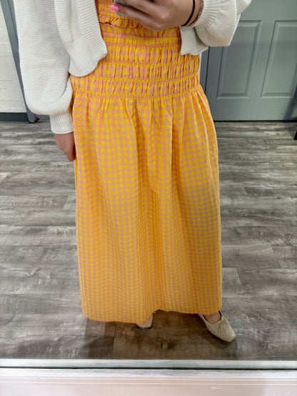 Pink Lemonade Gingham Skirt