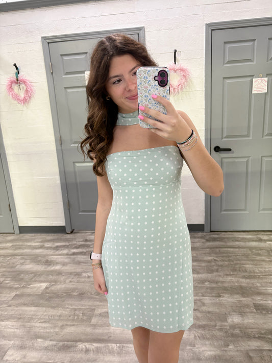 Polka Dot Mini Dress w Scarf