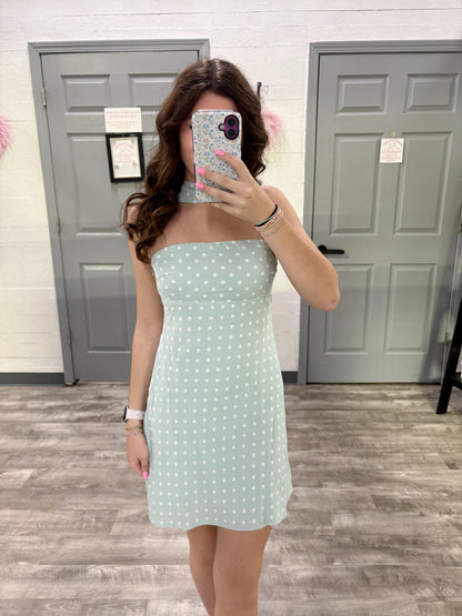 Polka Dot Mini Dress w Scarf