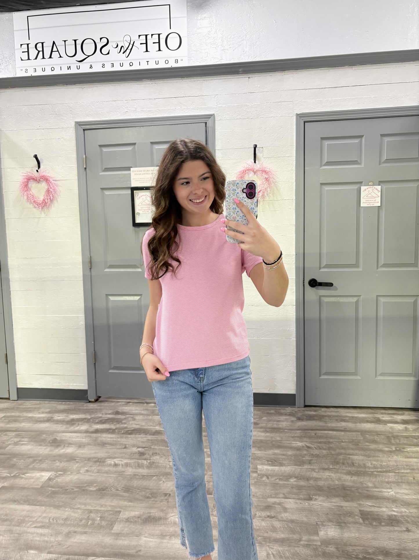 Pink Stripe Baby Tee