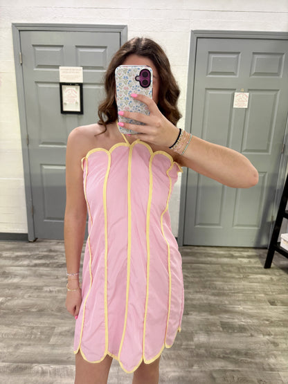 Contrast Piping Halter Mini