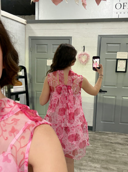 Floral Sheer Halter Mini