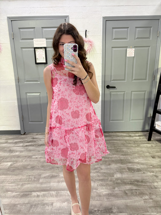 Floral Sheer Halter Mini