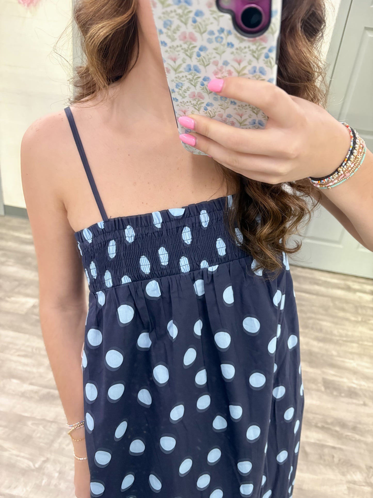 Midnight/Blue Dot Dress