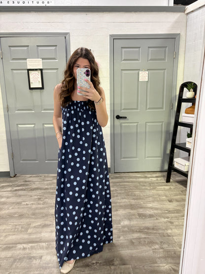 Midnight/Blue Dot Dress