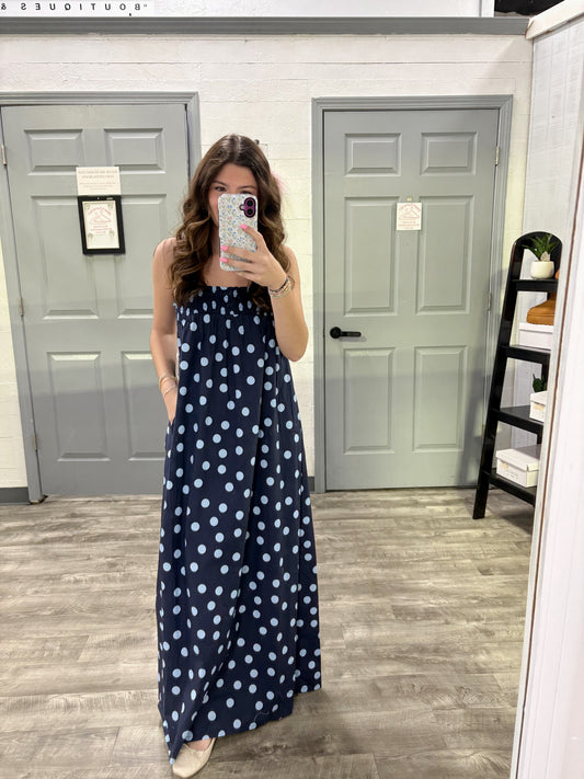 Midnight/Blue Dot Dress
