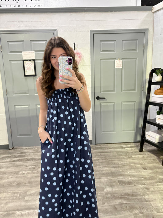 Midnight/Blue Dot Dress