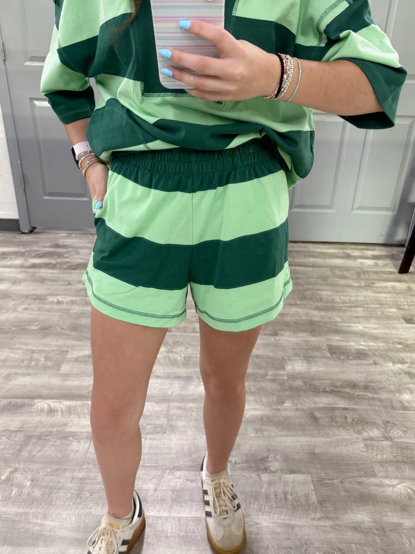 Green/Mint Colorblock Shorts