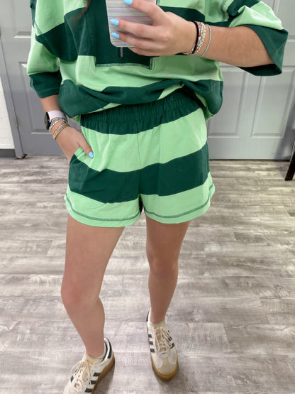 Green/Mint Colorblock Shorts