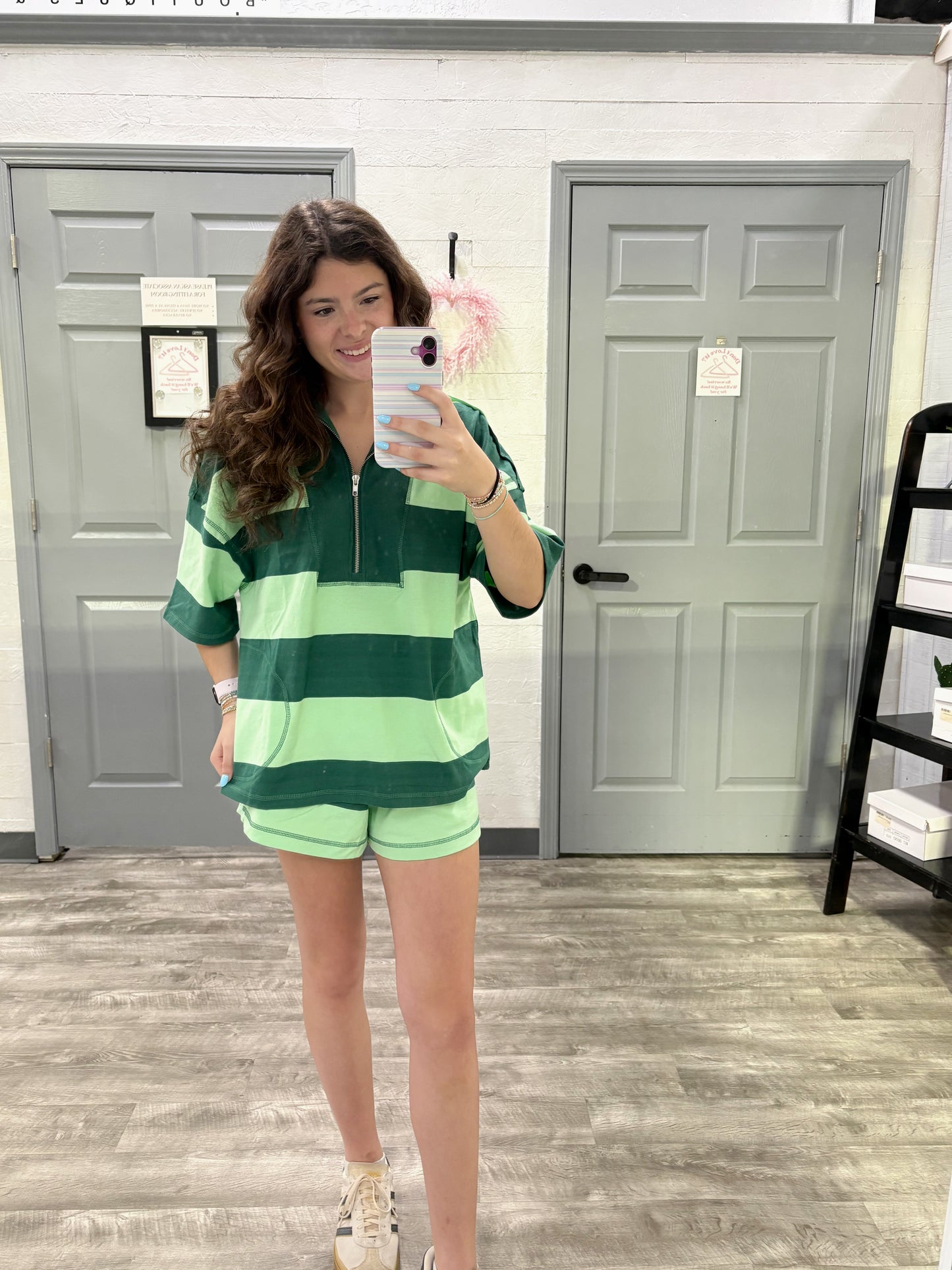 Green/Mint Colorblock Top