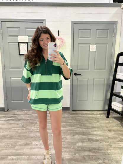 Green/Mint Colorblock Top