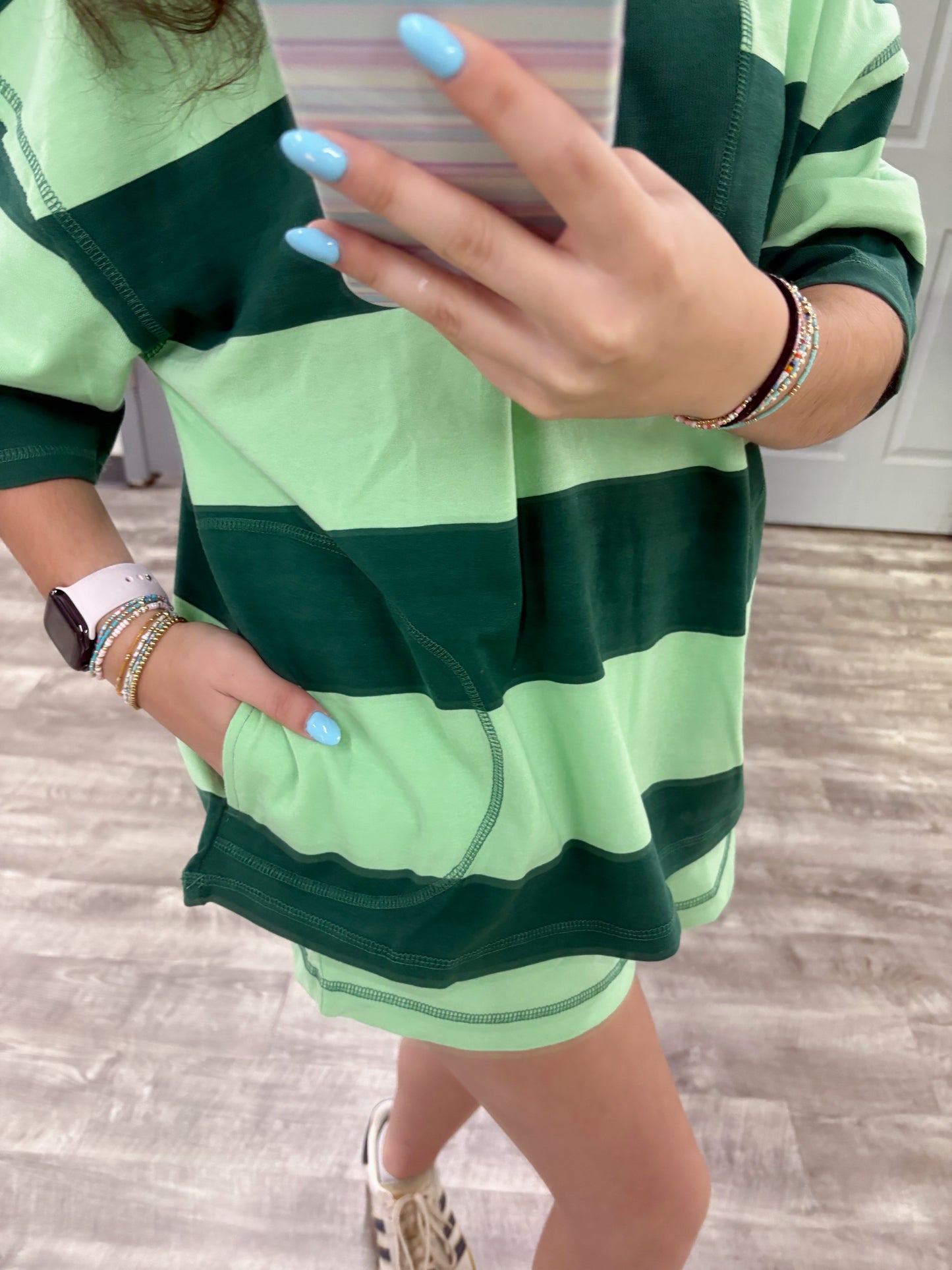 Green/Mint Colorblock Top