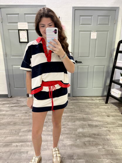 Contrast Stripe Mini Skort