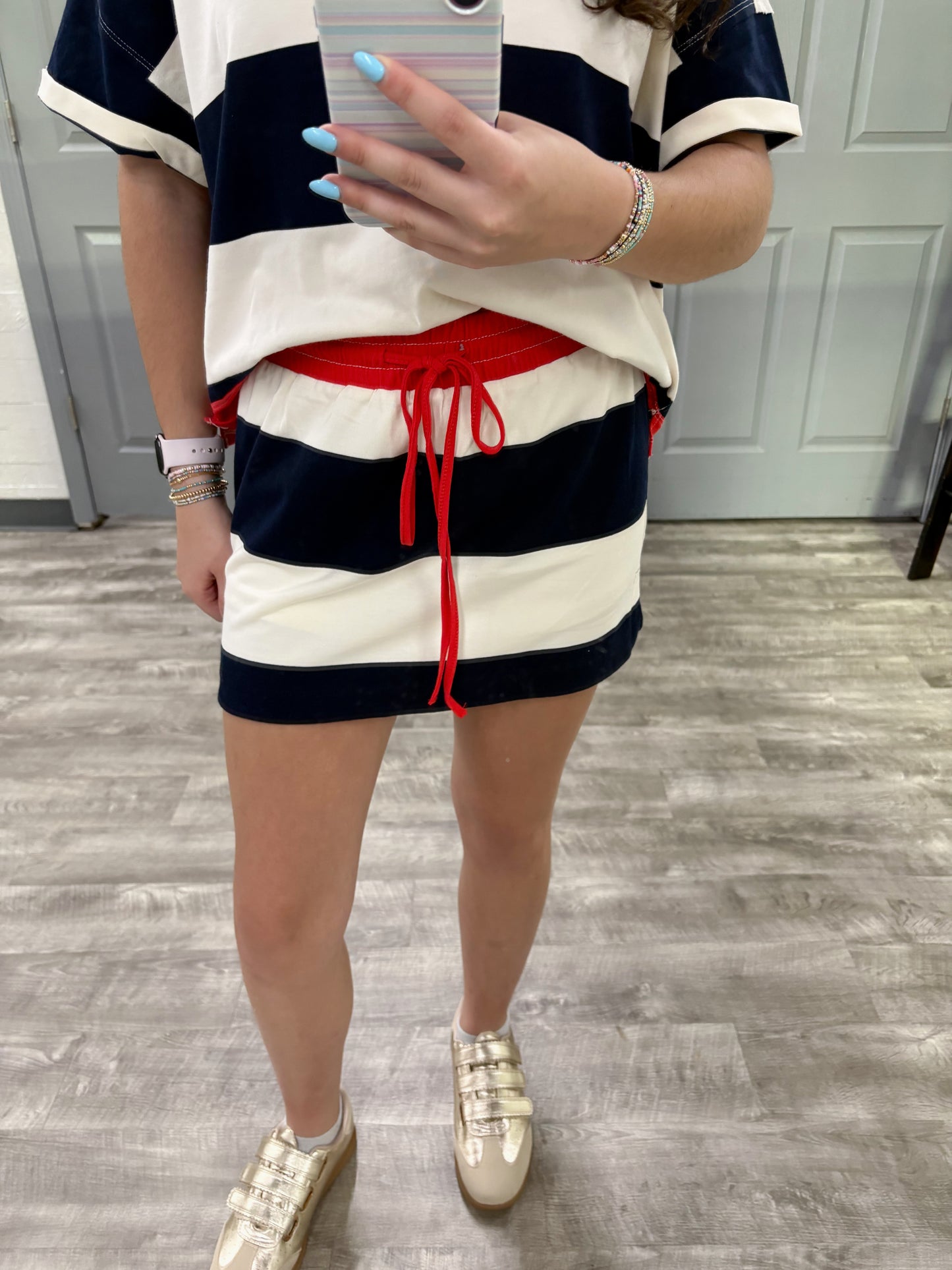 Contrast Stripe Mini Skort