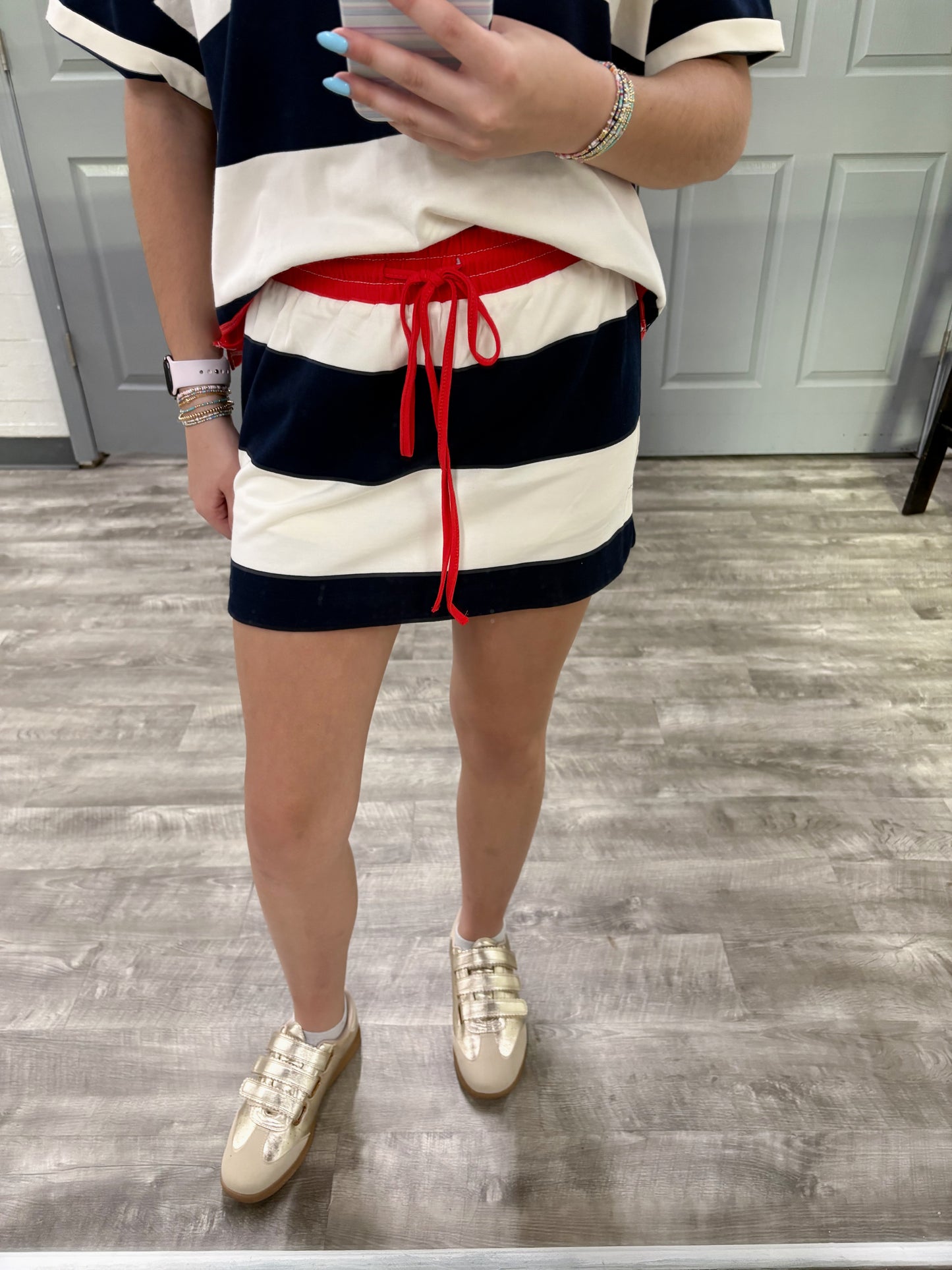 Contrast Stripe Mini Skort