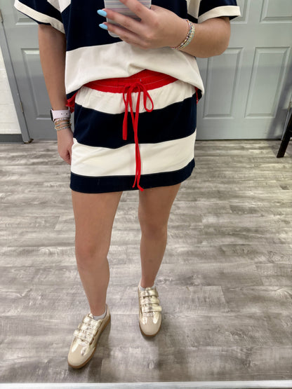 Contrast Stripe Mini Skort