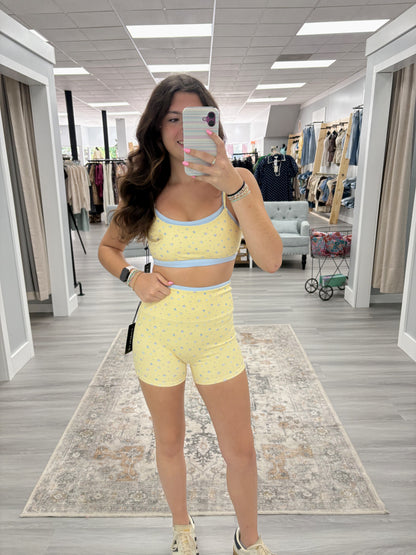Ditsy Print Sports Bra