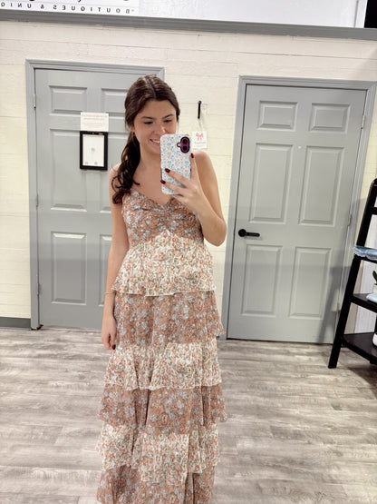 Romantic Tiered Floral Dress