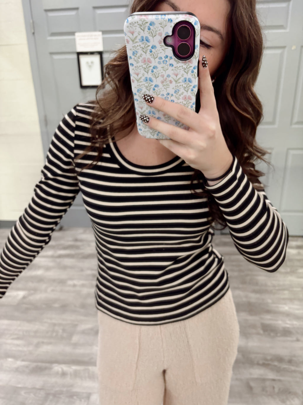 Stripe Black/Cream Top