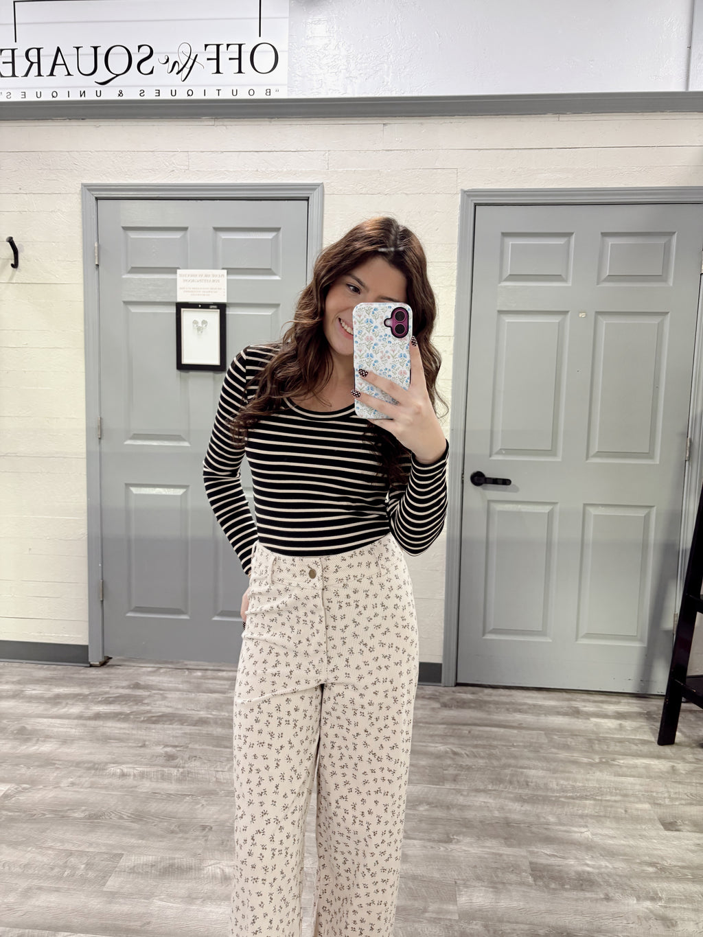 Stripe Black/Cream Top