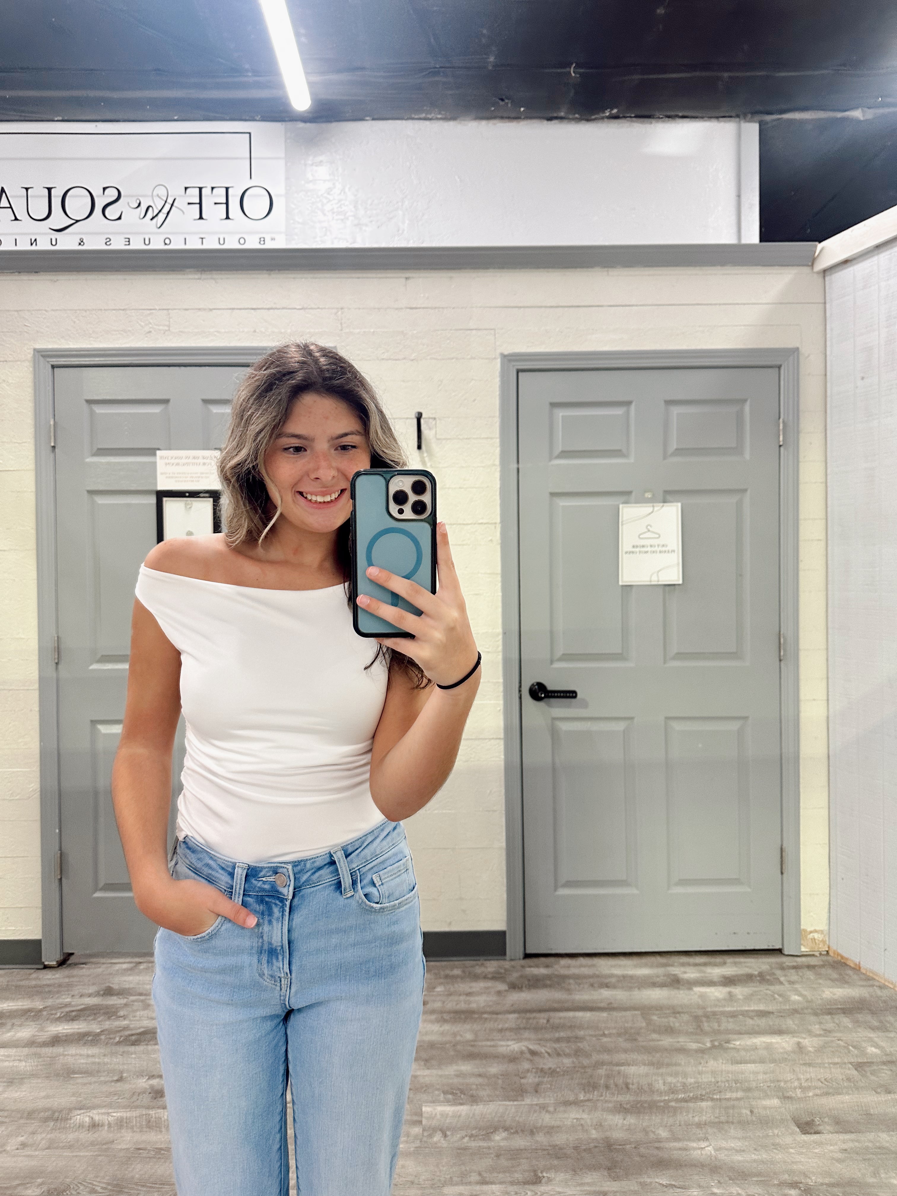 Off the Shoulder Ruched Top